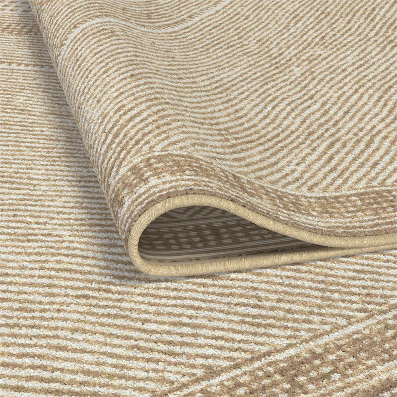 Sonoma Benzara Beige and White Viscose Area Rug