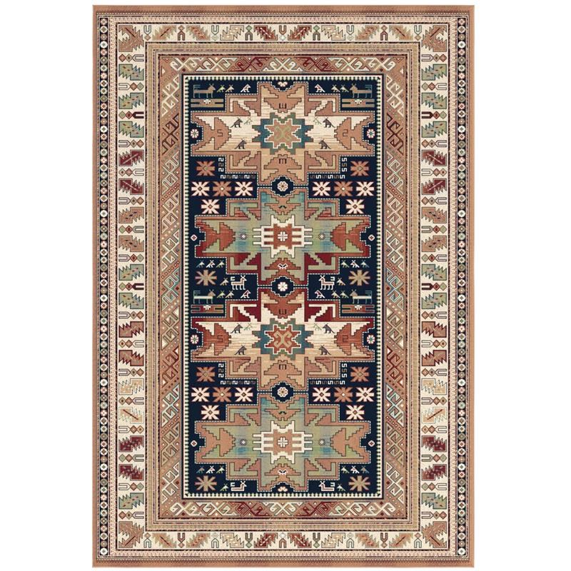 Sonoma Gypsy Rust Black Ivory Aqua Viscose Area Rug