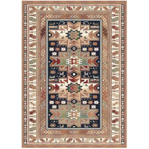Sonoma Gypsy Rust Black Ivory Aqua Viscose Area Rug