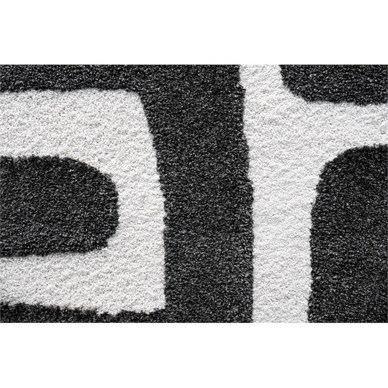 Luna Meara Black and Ivory Recycled Polyester Area Rug
