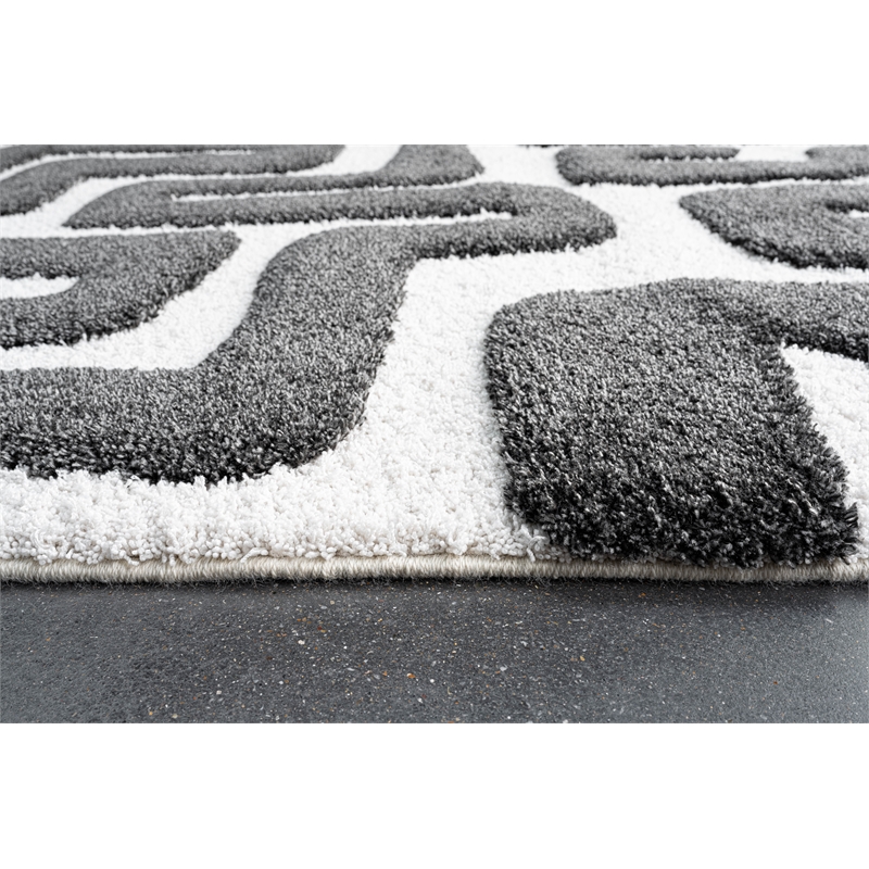 Luna Meara Black and Ivory Recycled Polyester Area Rug