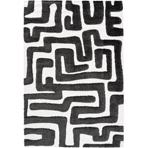 Luna Meara Black and Ivory Recycled Polyester Area Rug