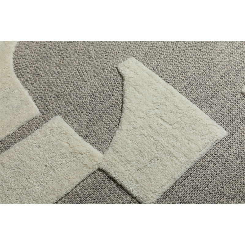 Ella Millie Ivory and Natural Hand Tufted Wool Area Rug