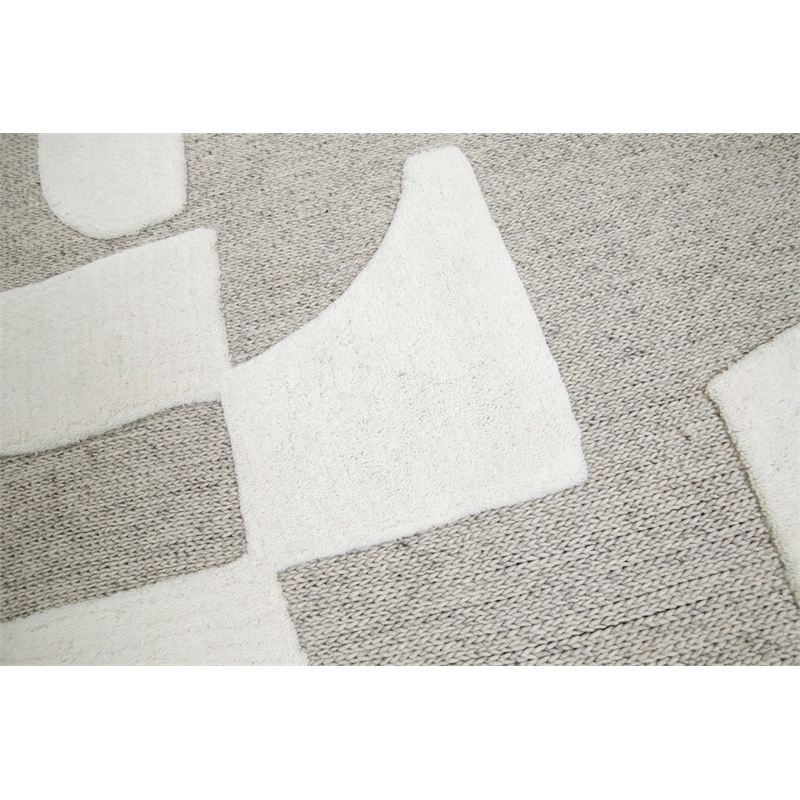 Ella Millie Ivory and Natural Hand Tufted Wool Area Rug