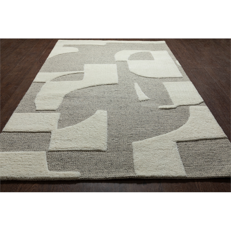 Ella Millie Ivory and Natural Hand Tufted Wool Area Rug