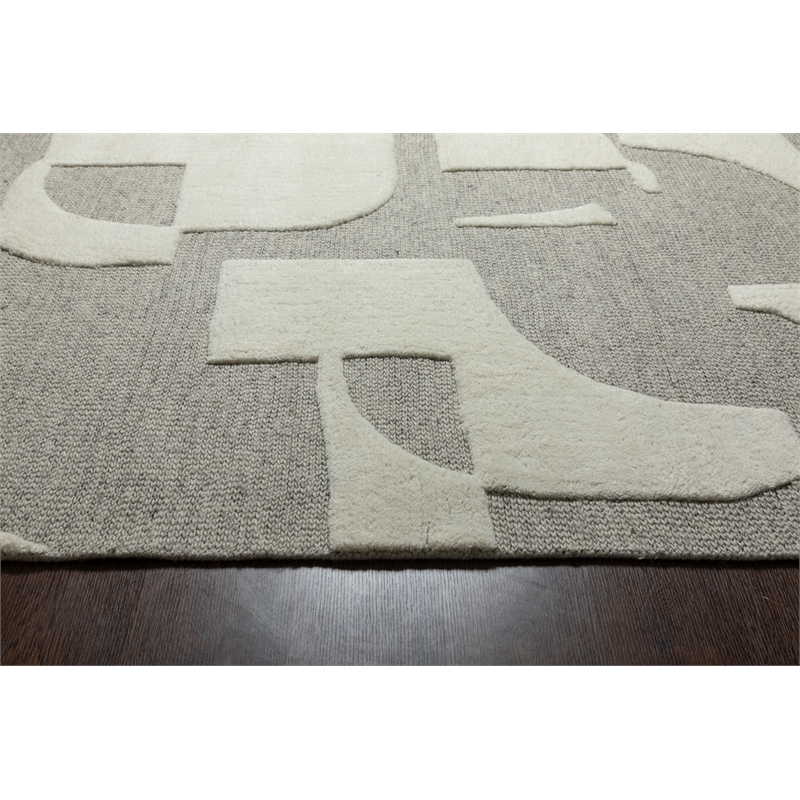 Ella Millie Ivory and Natural Hand Tufted Wool Area Rug