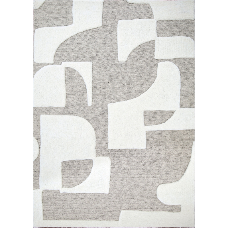 Ella Millie Ivory and Natural Hand Tufted Wool Area Rug