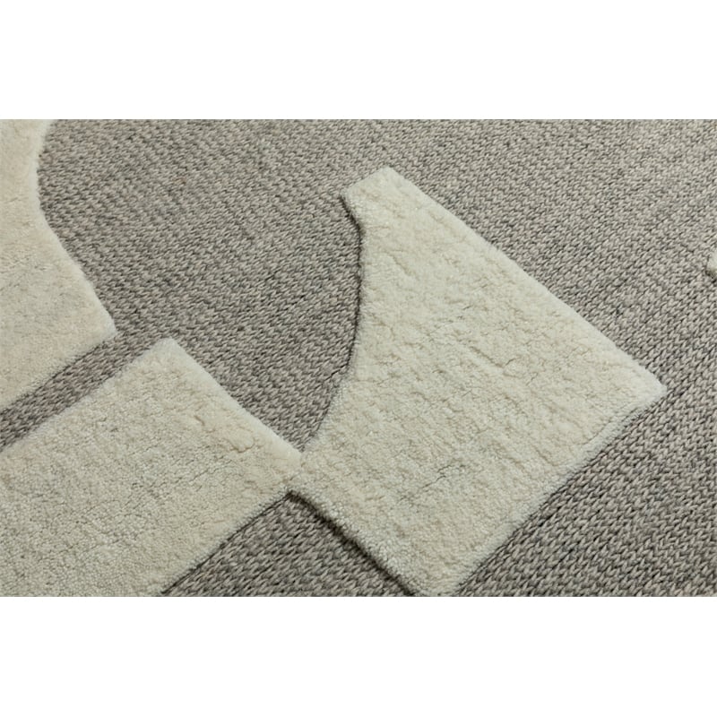 Ella Millie Ivory and Natural Hand Tufted Wool Area Rug