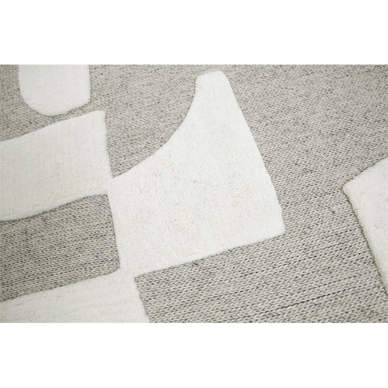 Ella Millie Ivory and Natural Hand Tufted Wool Area Rug