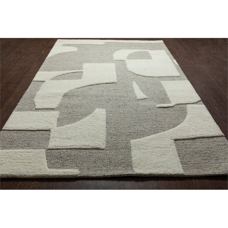 Ella Millie Ivory and Natural Hand Tufted Wool Area Rug