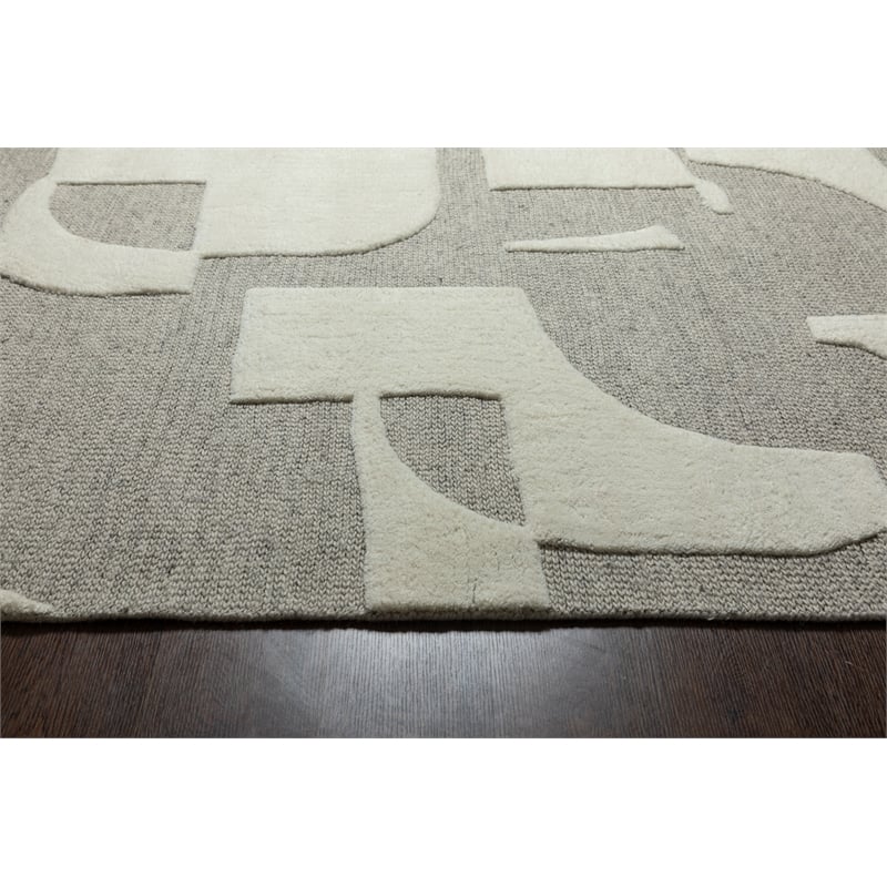 Ella Millie Ivory and Natural Hand Tufted Wool Area Rug