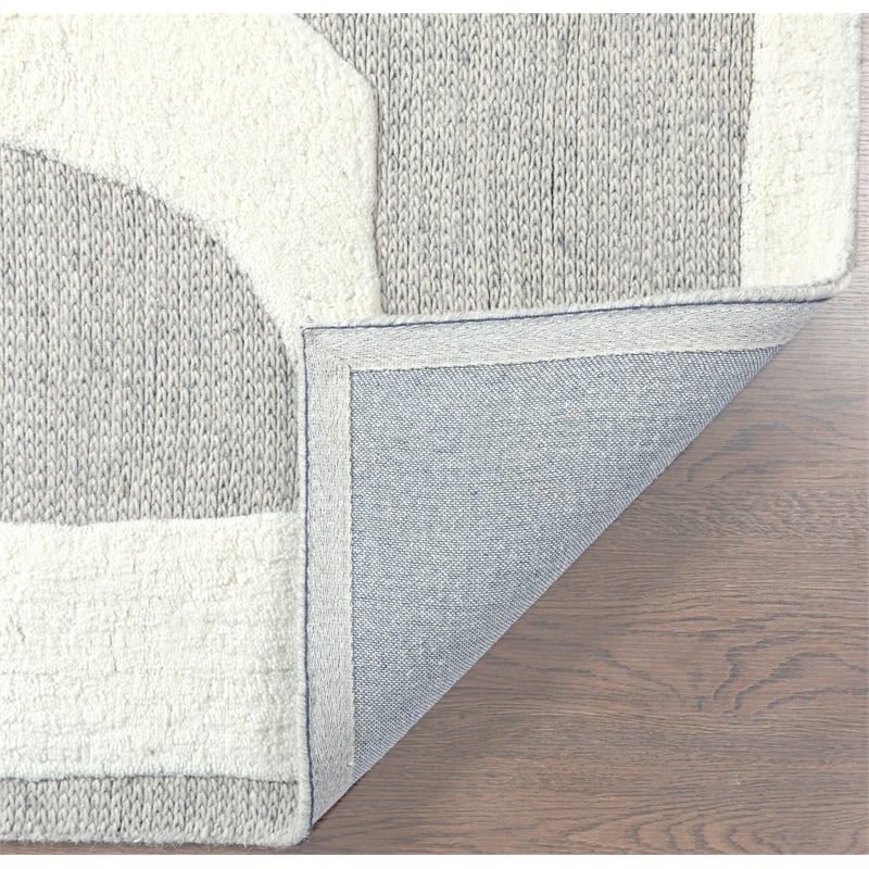 Ella Millie Ivory and Natural Hand Tufted Wool Area Rug