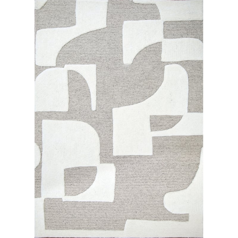 Ella Millie Ivory and Natural Hand Tufted Wool Area Rug