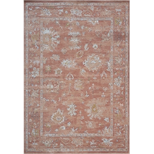 Eno Elmina Rust Beige Ivory and Green Viscose  Area Rug