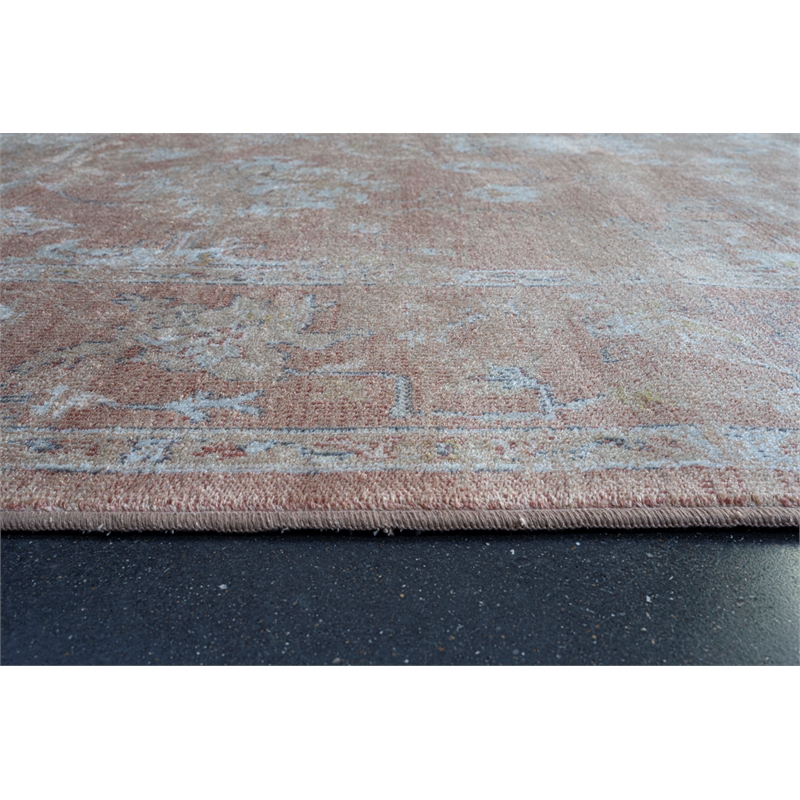 Eno Elmina Rust Beige Ivory and Green Viscose  Area Rug
