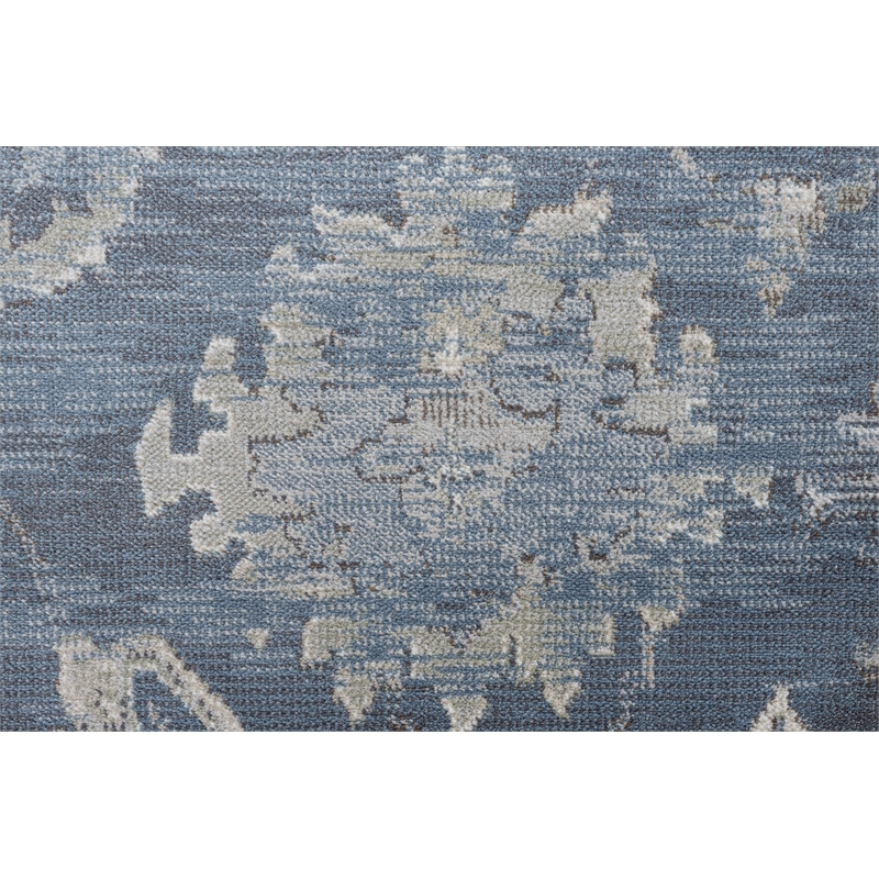 Eno Elmina Blue Ivory and Beige Viscose  Area Rug