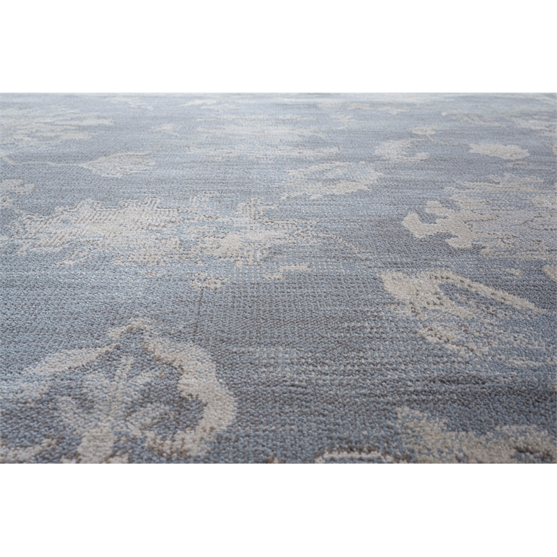 Eno Elmina Blue Ivory and Beige Viscose  Area Rug