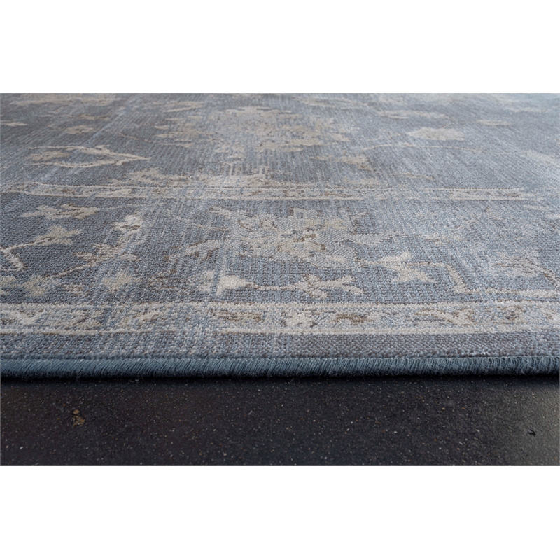 Eno Elmina Blue Ivory and Beige Viscose  Area Rug
