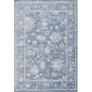 Eno Elmina Blue Ivory and Beige Viscose  Area Rug