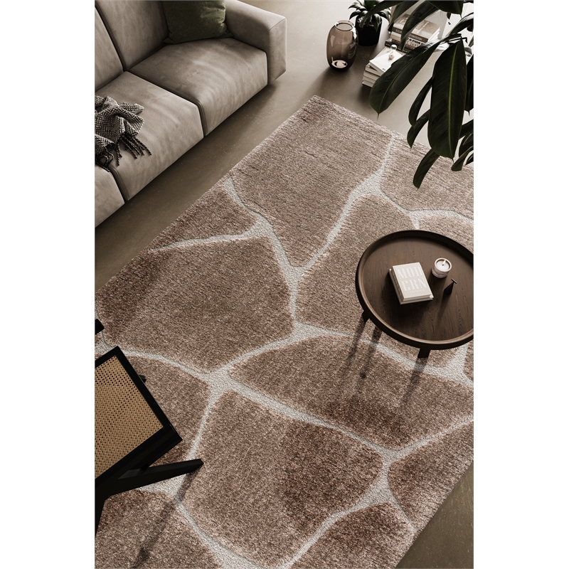 Nube Giraffe Chocolate and Brown Recycled Polyester Area Rug