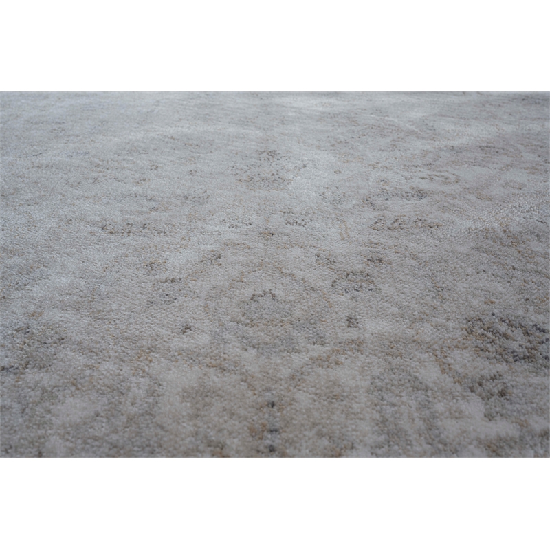 Eno Lyra Ivory Gray and Beige Viscose Area Rug