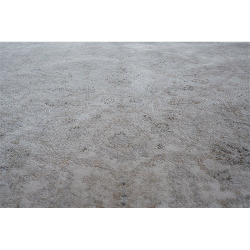 Eno Lyra Ivory Gray and Beige Viscose Area Rug