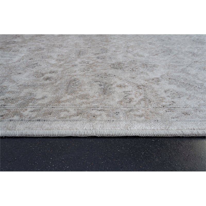 Eno Lyra Ivory Gray and Beige Viscose Area Rug