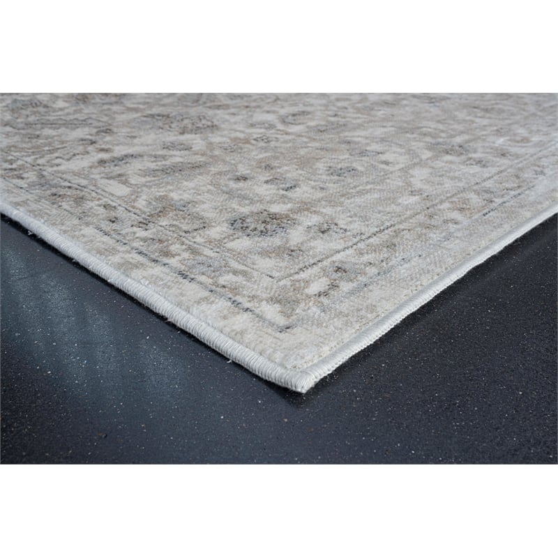 Eno Lyra Ivory Gray and Beige Viscose Area Rug