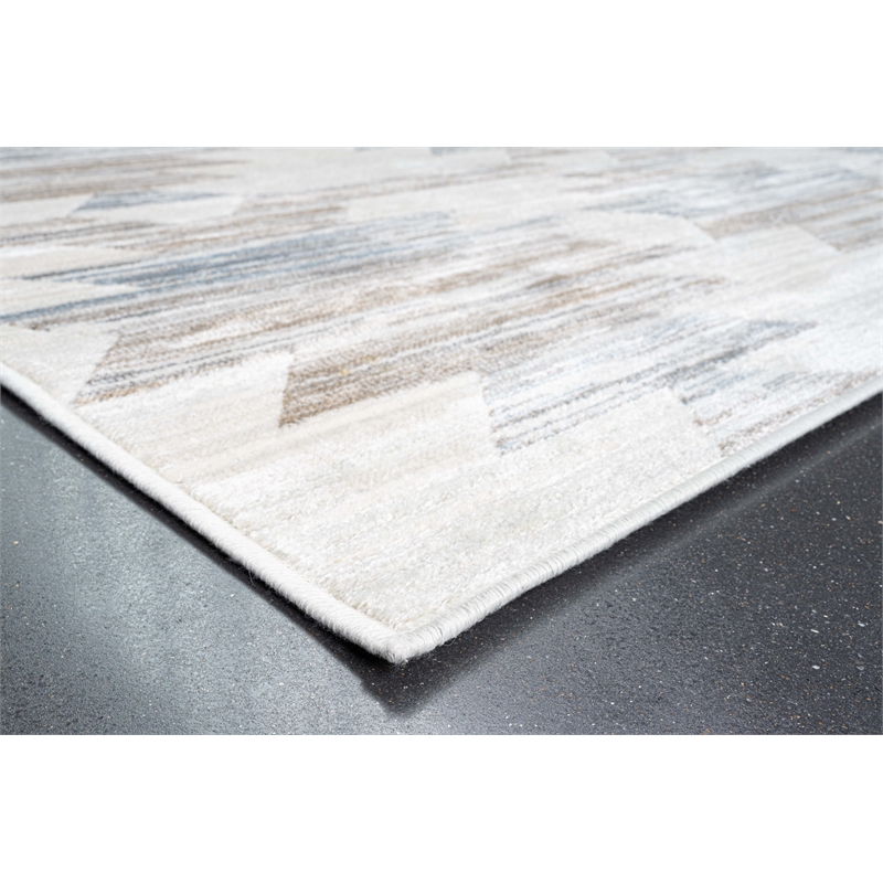 Eno Gamela Blue Brown Copper Grey Ivory Viscose Area Rug