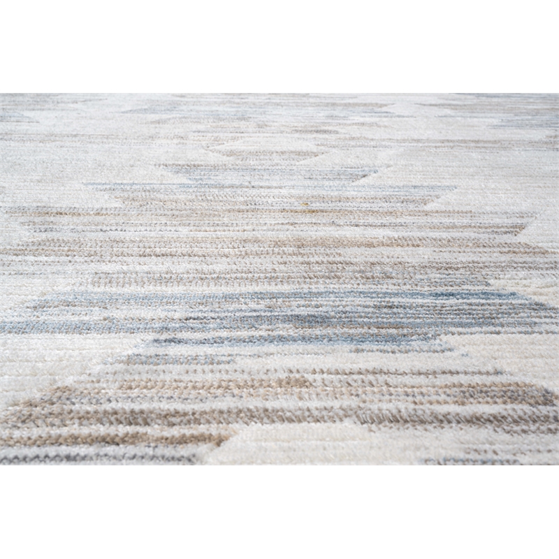 Eno Gamela Blue Brown Copper Grey Ivory Viscose Area Rug