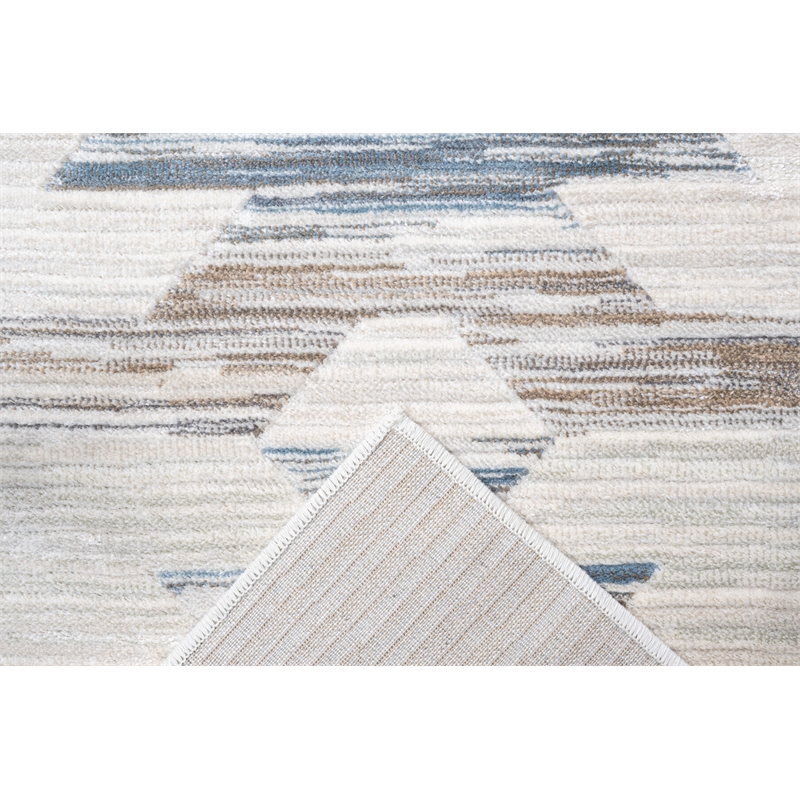 Eno Gamela Blue Brown Copper Grey Ivory Viscose Area Rug