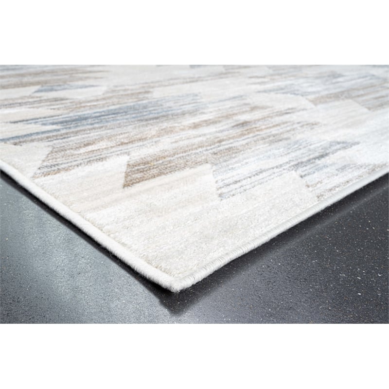 Eno Gamela Blue Brown Copper Grey Ivory Viscose Area Rug