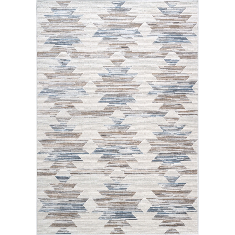 Eno Gamela Blue Brown Copper Grey Ivory Viscose Area Rug