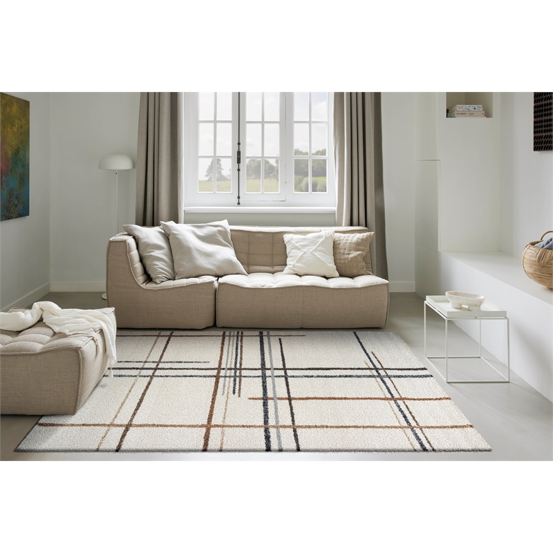 Granada Armandi Beige Brown Charcoal Multi Polypropylene Area Rug