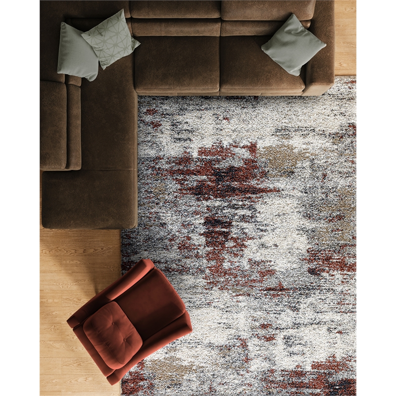 Granada Mavis Beige Charcoal Gold Gray Multi Polypropylene Area Rug