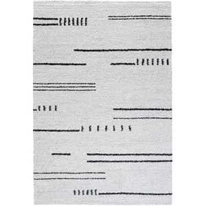 Granada Kienna Black Charcoal Ivory and White Polypropylene Area Rug