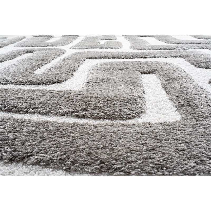 Luna Meara Gray and Ivory Recycled Polyester Area Rug