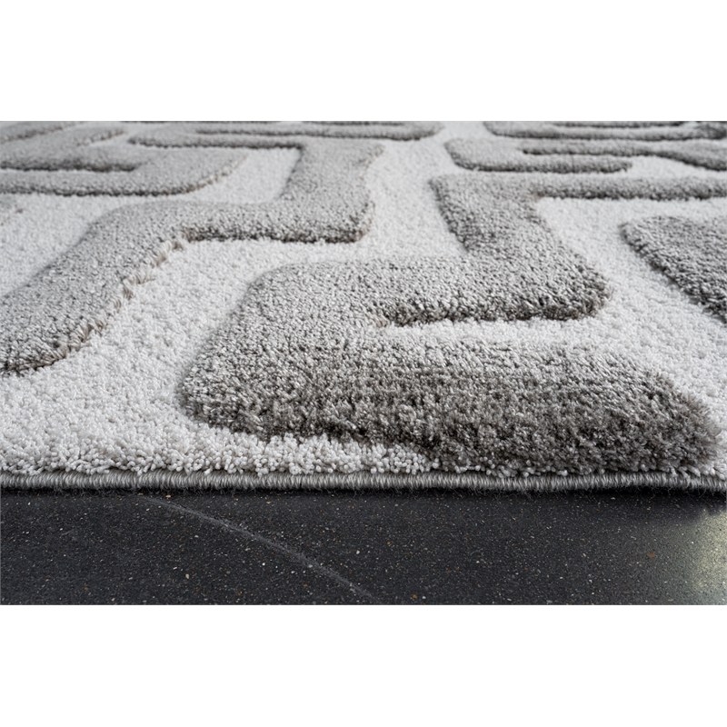 Luna Meara Gray and Ivory Recycled Polyester Area Rug