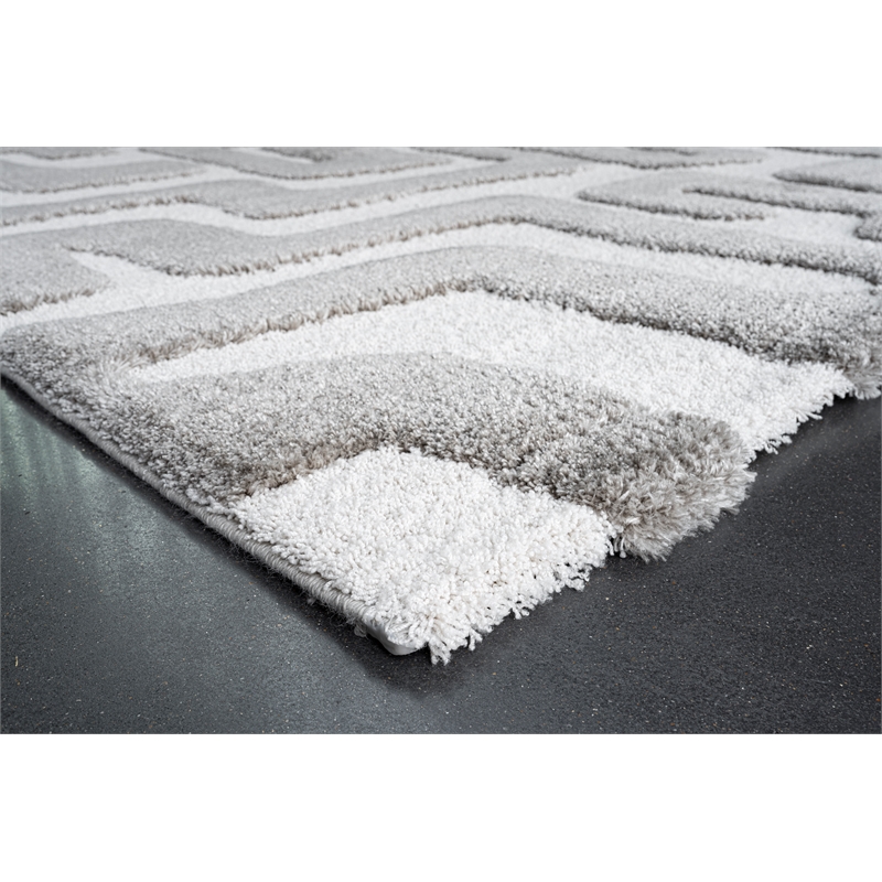 Luna Meara Gray and Ivory Recycled Polyester Area Rug