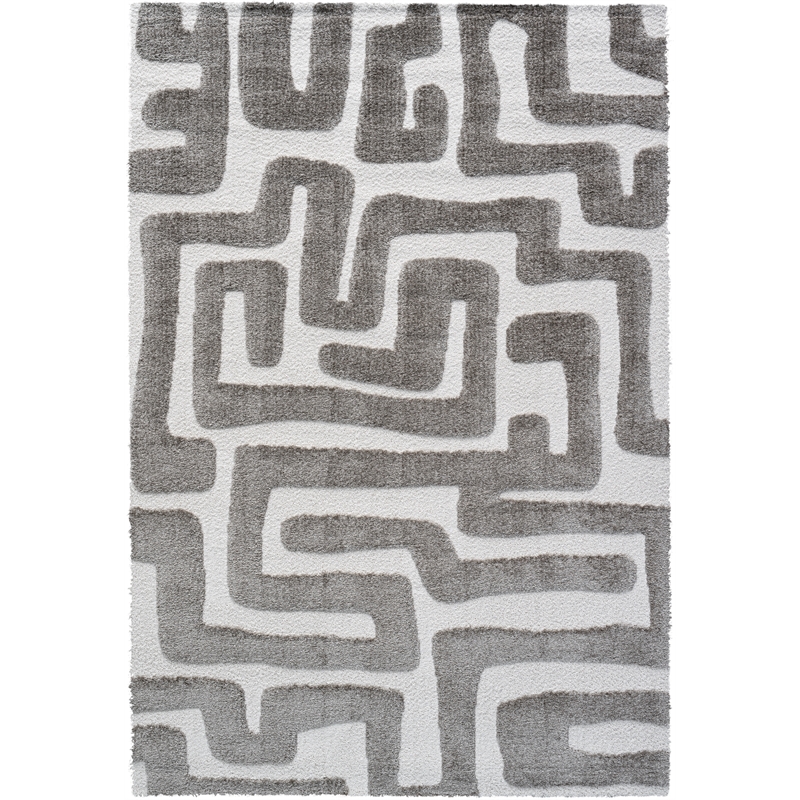 Luna Meara Gray and Ivory Recycled Polyester Area Rug