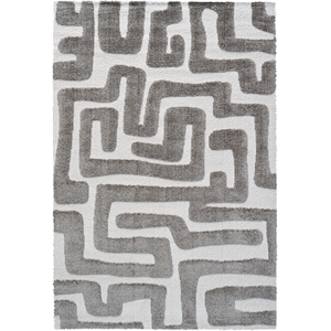 Luna Meara Gray and Ivory Recycled Polyester Area Rug