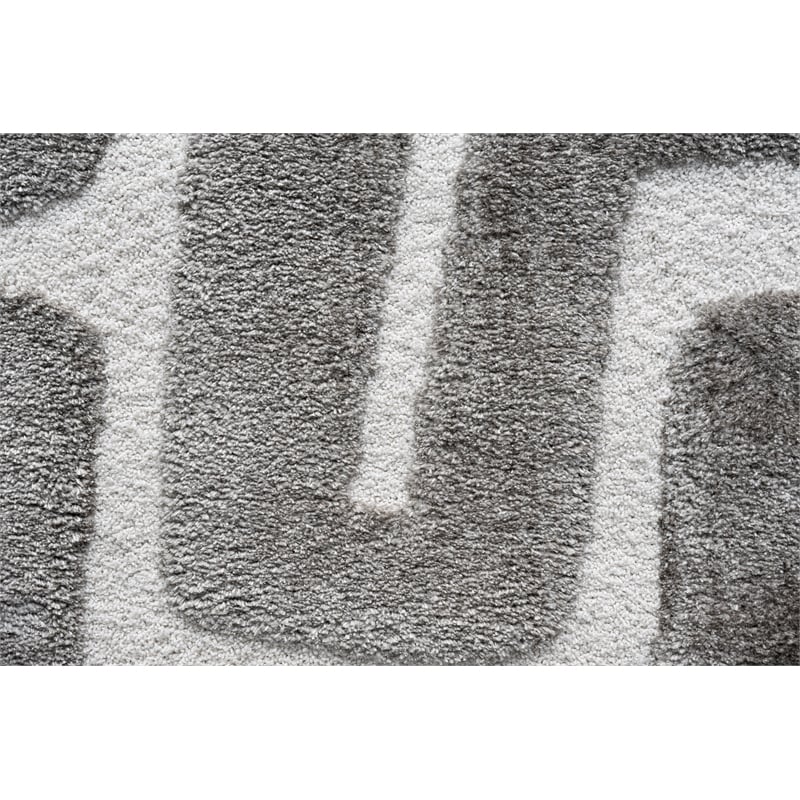 Luna Meara Gray and Ivory Recycled Polyester Area Rug