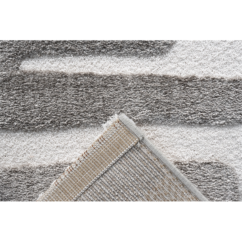 Luna Meara Gray and Ivory Recycled Polyester Area Rug