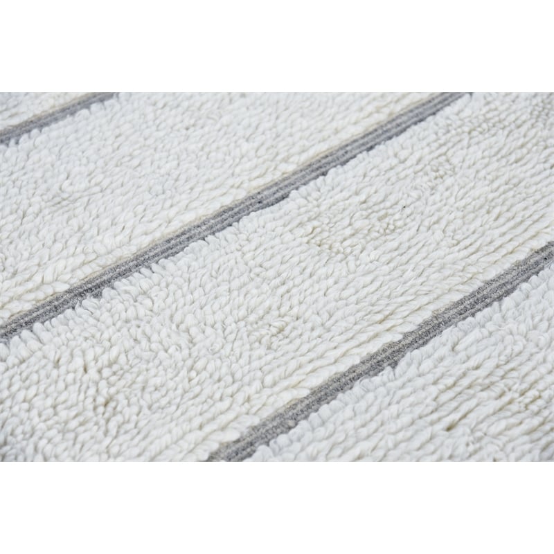 Indie Alana Ivory and Natural Wool High - Low Area Rug