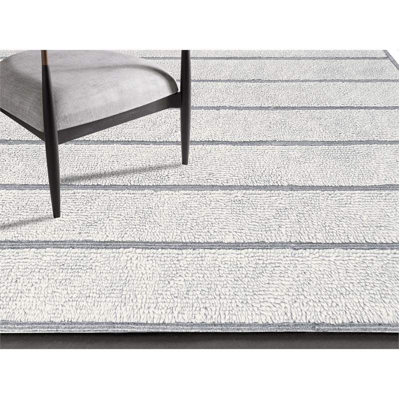 Indie Alana Ivory and Natural Wool High - Low Area Rug