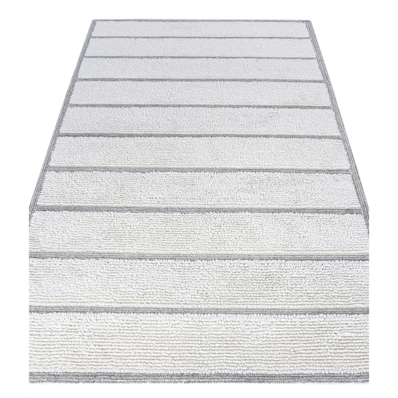 Indie Alana Ivory and Natural Wool High - Low Area Rug