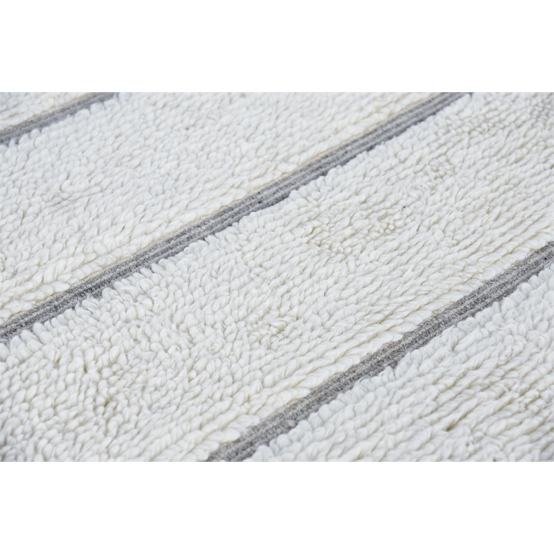 Indie Alana Ivory and Natural Wool High - Low Area Rug
