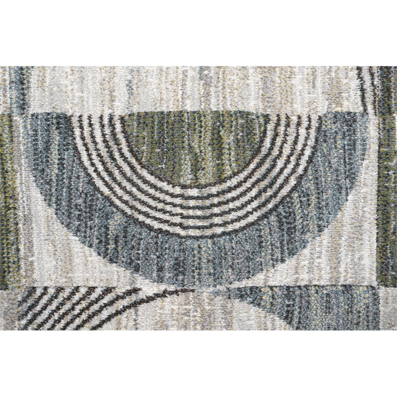 Essentials Archer Green Blue Charcoal Ivory and Gray Polyester Area Rug