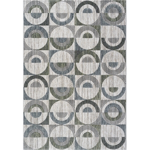 Essentials Archer Green Blue Charcoal Ivory and Gray Polyester Area Rug