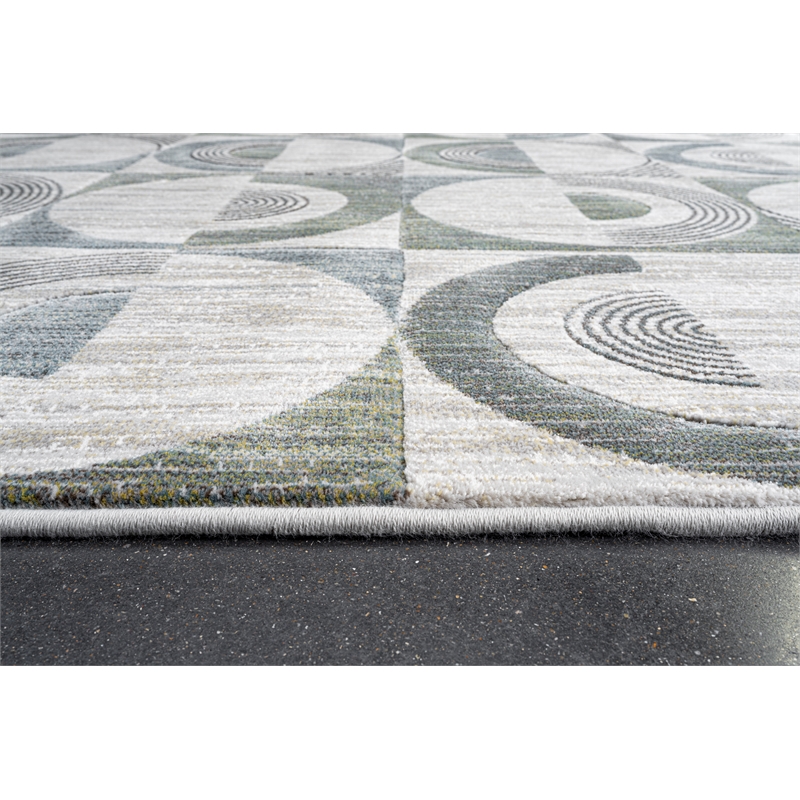Essentials Archer Green Blue Charcoal Ivory and Gray Polyester Area Rug